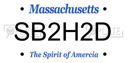 SB2H2D Massachusetts License Plate