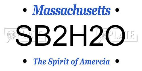 SB2H2O Massachusetts License Plate