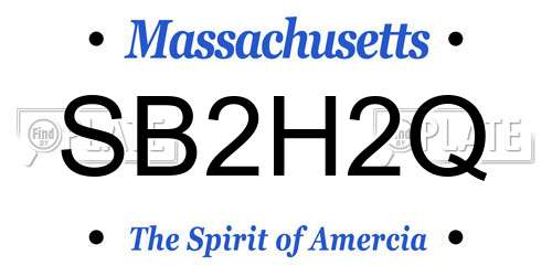 SB2H2Q Massachusetts License Plate