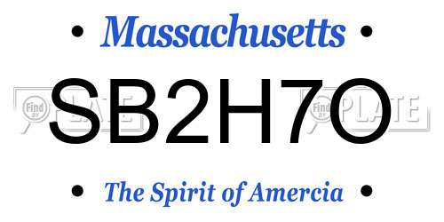 SB2H7O Massachusetts License Plate