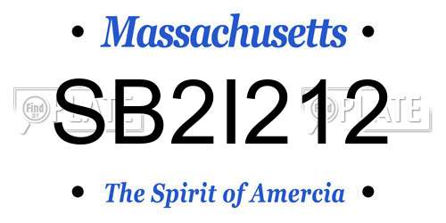 SB2I212 Massachusetts License Plate