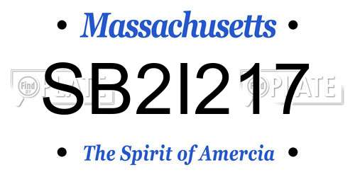 SB2I217 Massachusetts License Plate