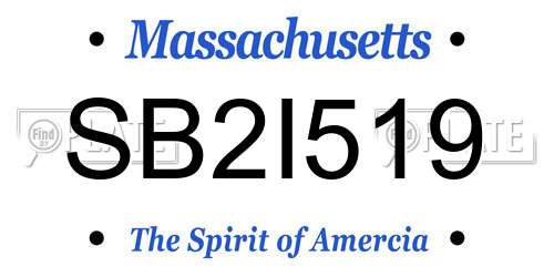 SB2I519 Massachusetts License Plate