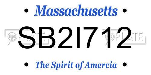 SB2I712 Massachusetts License Plate
