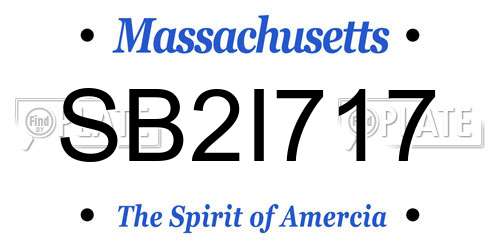 SB2I717 Massachusetts License Plate