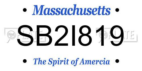 SB2I819 Massachusetts License Plate