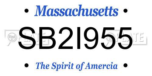 SB2I955 Massachusetts License Plate