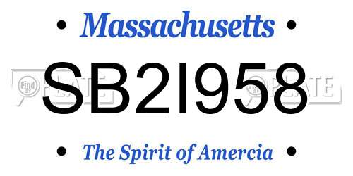 SB2I958 Massachusetts License Plate