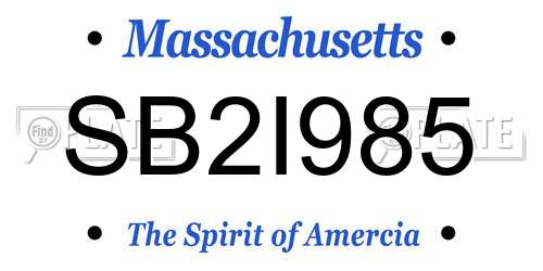 SB2I985 Massachusetts License Plate