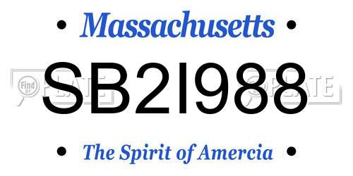 SB2I988 Massachusetts License Plate