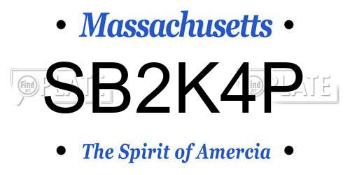 SB2K4P Massachusetts License Plate