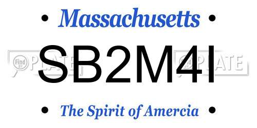 SB2M4I Massachusetts License Plate