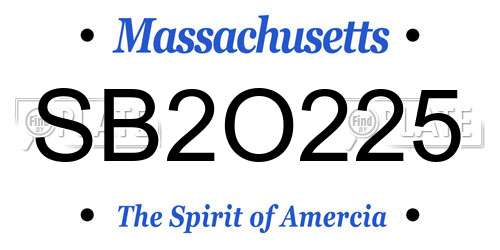 SB2O225 Massachusetts License Plate