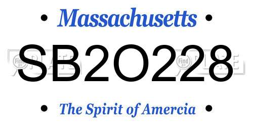 SB2O228 Massachusetts License Plate