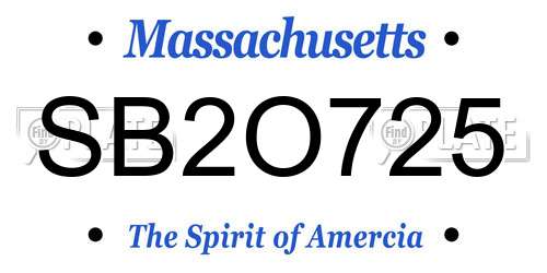 SB2O725 Massachusetts License Plate