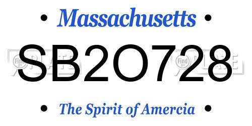 SB2O728 Massachusetts License Plate