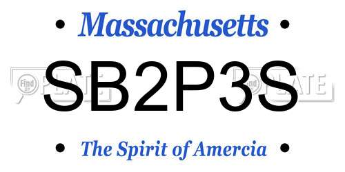 SB2P3S Massachusetts License Plate