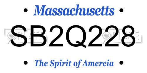 SB2Q228 Massachusetts License Plate