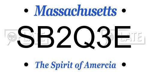 SB2Q3E Massachusetts License Plate
