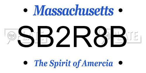 SB2R8B Massachusetts License Plate