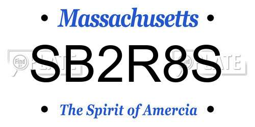 SB2R8S Massachusetts License Plate