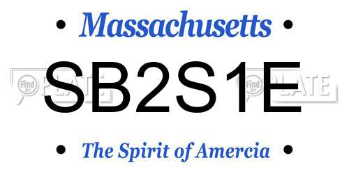 SB2S1E Massachusetts License Plate