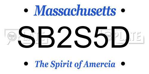 SB2S5D Massachusetts License Plate