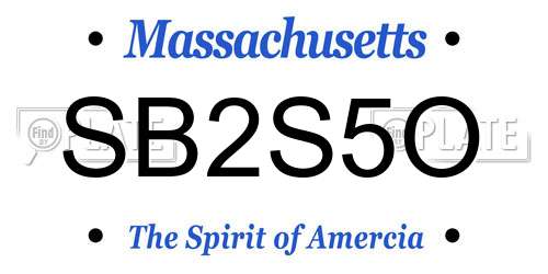 SB2S5O Massachusetts License Plate