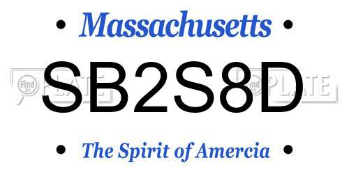 SB2S8D Massachusetts License Plate