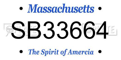 SB33664 Massachusetts License Plate