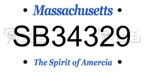 SB34329 Massachusetts License Plate