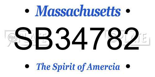 SB34782 Massachusetts License Plate