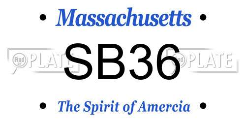 SB36 Massachusetts License Plate