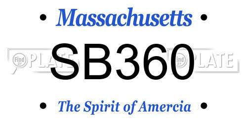 SB360 Massachusetts License Plate