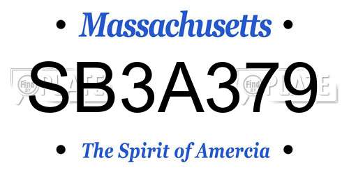 SB3A379 Massachusetts License Plate