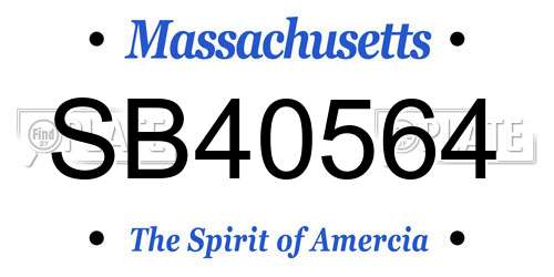 SB40564 Massachusetts License Plate