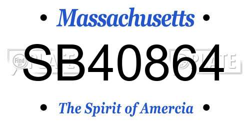 SB40864 Massachusetts License Plate