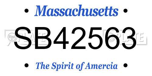 SB42563 Massachusetts License Plate