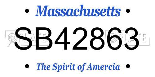 SB42863 Massachusetts License Plate