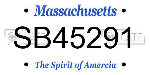 SB45291 Massachusetts License Plate