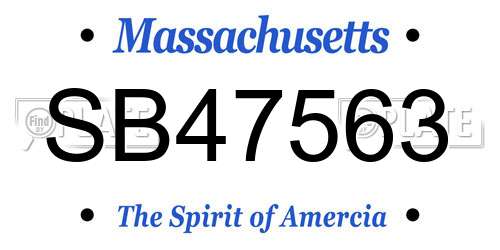 SB47563 Massachusetts License Plate