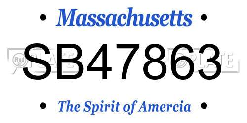 SB47863 Massachusetts License Plate