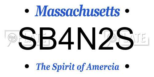 SB4N2S Massachusetts License Plate