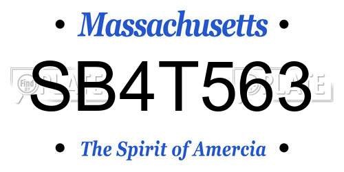 SB4T563 Massachusetts License Plate