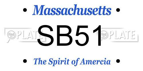 SB51 Massachusetts License Plate