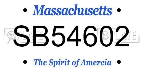 SB54602 Massachusetts License Plate