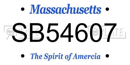 SB54607 Massachusetts License Plate