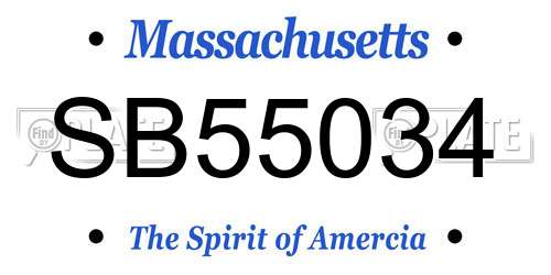 SB55034 Massachusetts License Plate