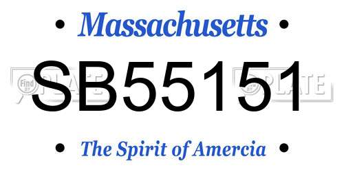 SB55151 Massachusetts License Plate