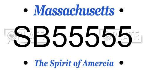 SB55555 Massachusetts License Plate